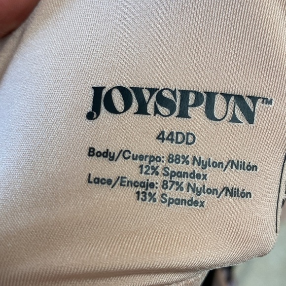 NWT JOYSPUN Underwire Balconette Bra lace overlay light padding 44DD - Picture 3 of 6